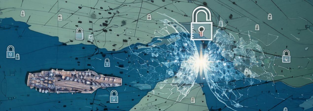 petrolero pasando por el estrecho de Ormuz salpicado de candados