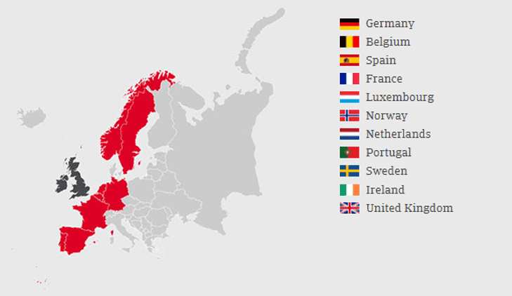 CyCred Maps: Listado de países