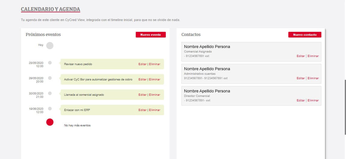 Gestión de la agenda en una pantalla, ¡descubre el nuevo CyCred CRM! Gestión de la agenda en una pantalla, ¡descubre el nuevo CyCred CRM!