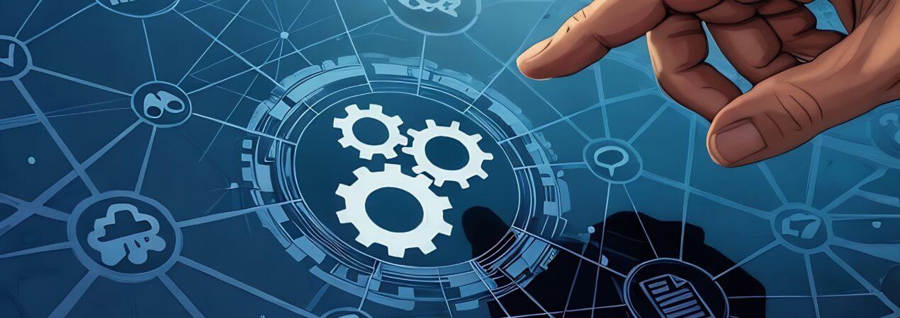 Dedo apuntando a cadena en pantalla táctil